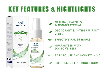 🔥🔥Deodorant and Antiperspirant Spray🍀🍀Natural plant extract as raw material😎😎No aluminum No baking soda