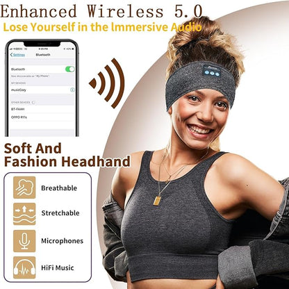 🎵Bluetooth Sleep Headphones Headband with HD Speakers🎵 - 🌟Noise Cancelling,✅ For Side Sleepers, Workout, Jogging, Yoga